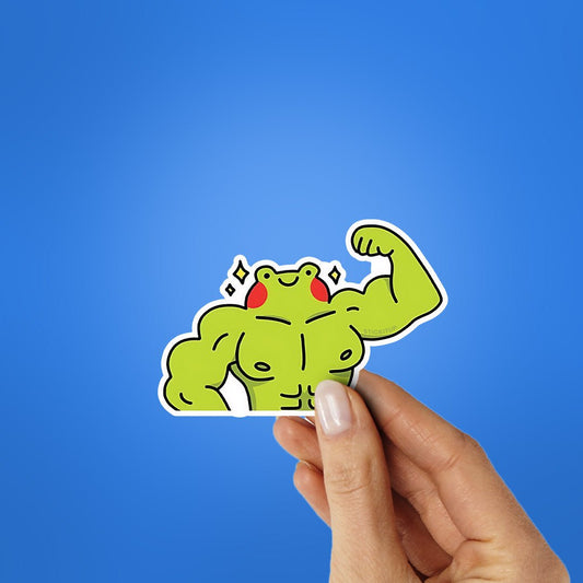 Muscle Frog Sticker - STICK IT UP