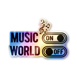Music On/Off Switch Holographic Stickers - Holographic stickers | STICK IT UP