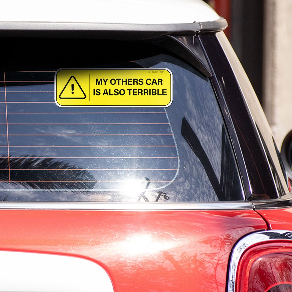 my car Bumper Sticker waterproof vinyl decal for laptop, bike, car & bottle