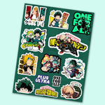 My Hero Academia Mini Sticker Sheet waterproof vinyl decal for laptop, bike, car & bottle