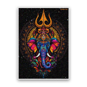 Mystic Trishul Elephant Glitter Sticker - Glitter Stickers | STICK IT UP