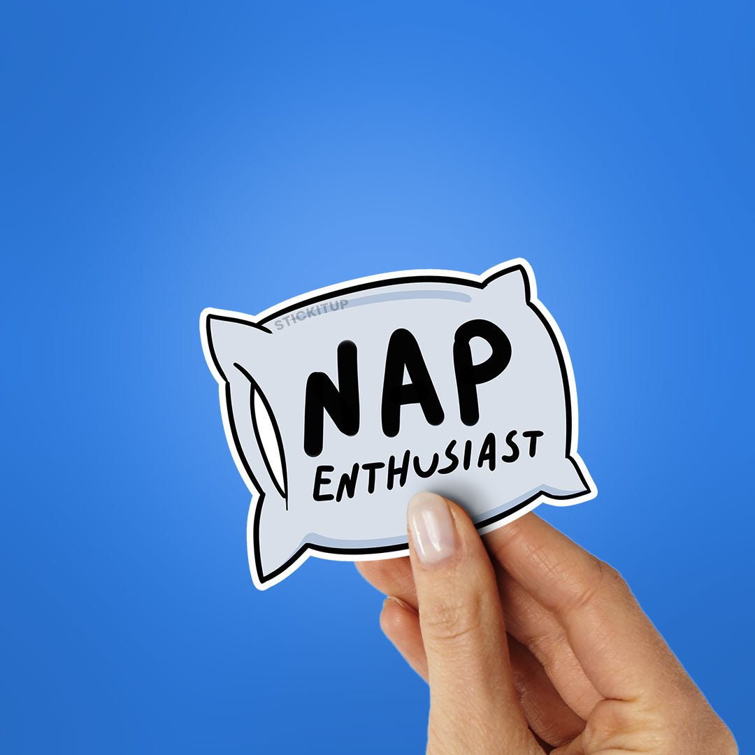 Nap Enthusiast Sticker waterproof vinyl decal for laptop, bike, car & bottle