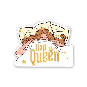Nap Queen Sticker waterproof vinyl decal for laptop, bike, car & bottle