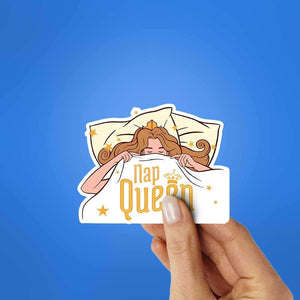 Nap Queen Sticker waterproof vinyl decal for laptop, bike, car & bottle