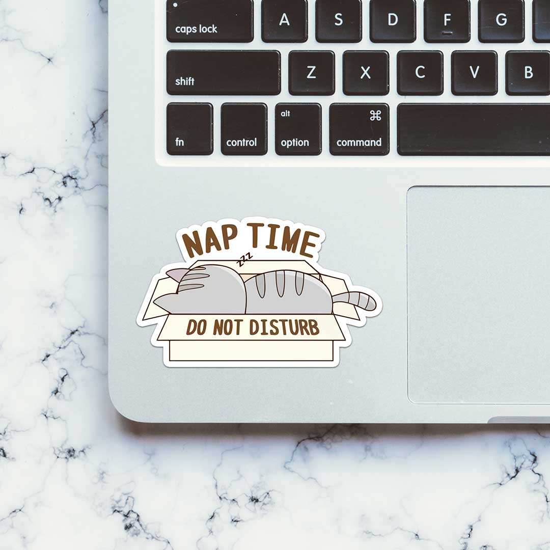 Nap Sticker waterproof vinyl decal for laptop, bike, car & bottle