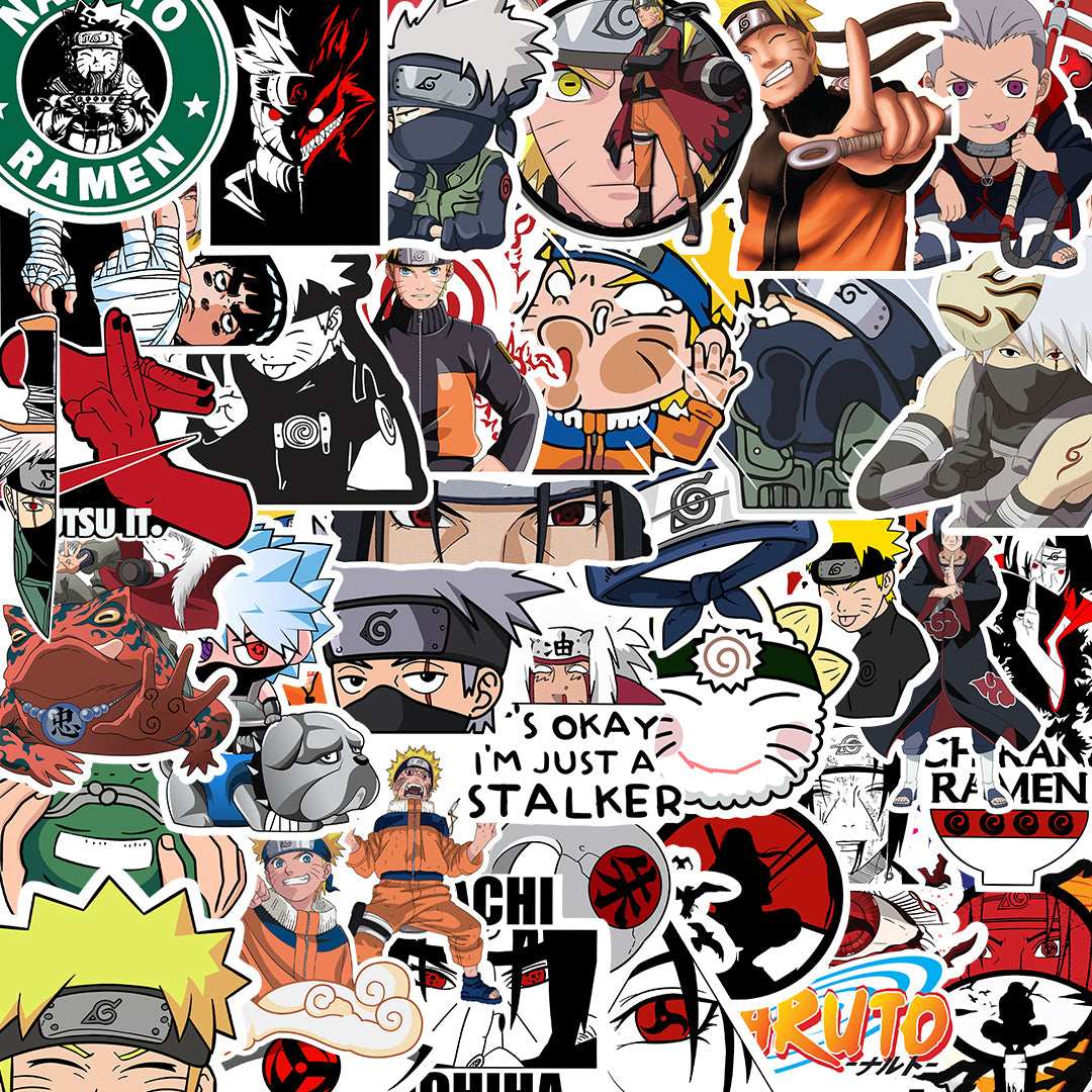 Naruto Sticker Packs [50 sticker] waterproof vinyl decal for laptop, bike, car & bottle