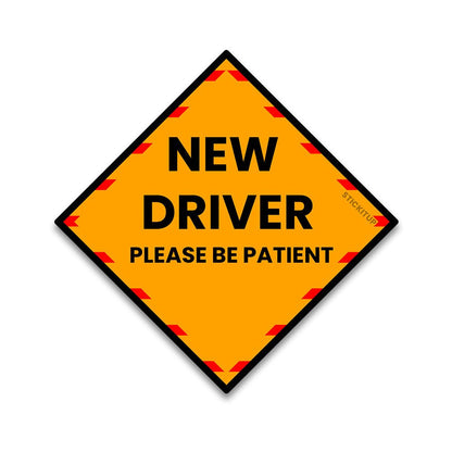 New driver Bumper Sticker waterproof vinyl decal for laptop, bike, car & bottle