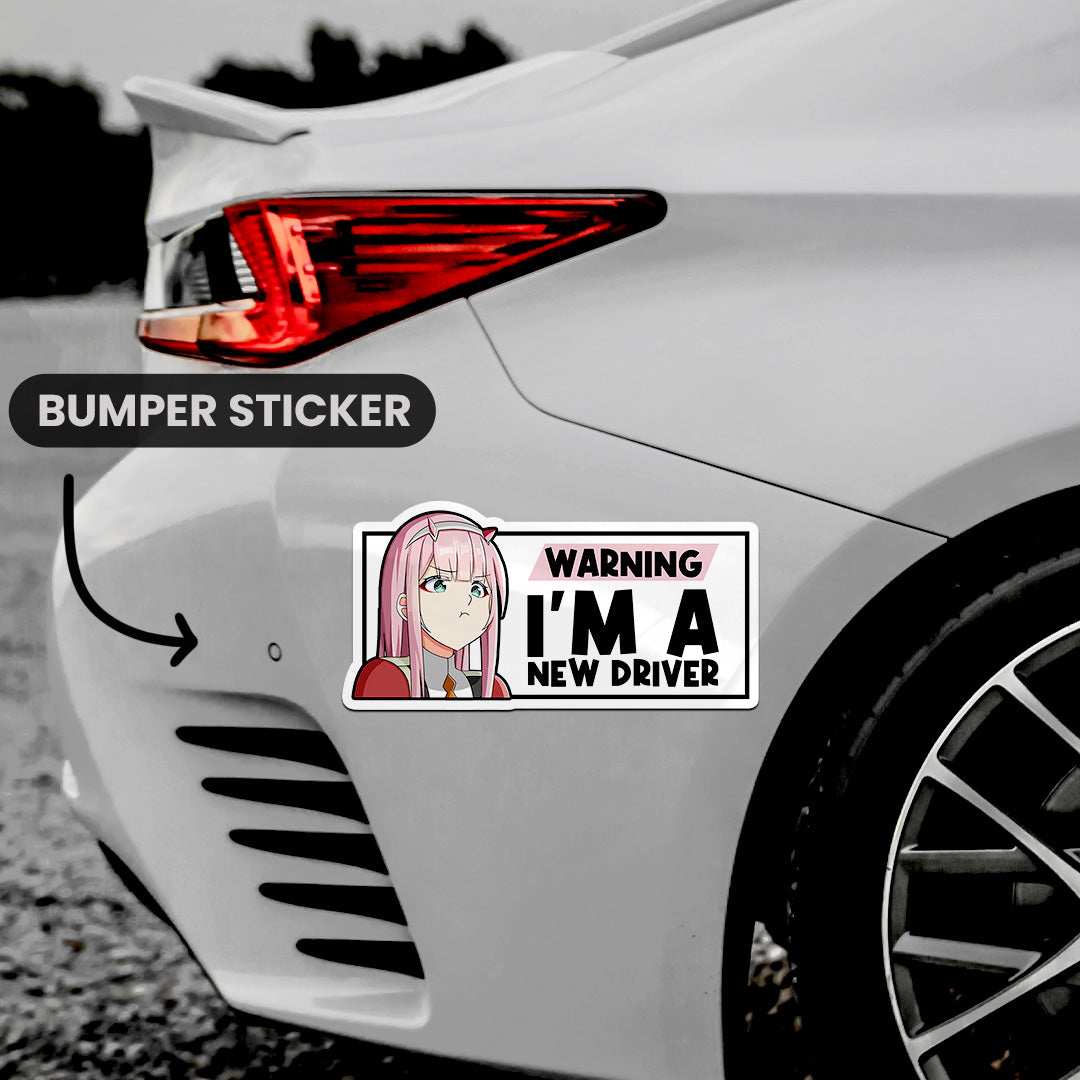 New Driver Bumper Sticker waterproof vinyl decal for laptop, bike, car & bottle