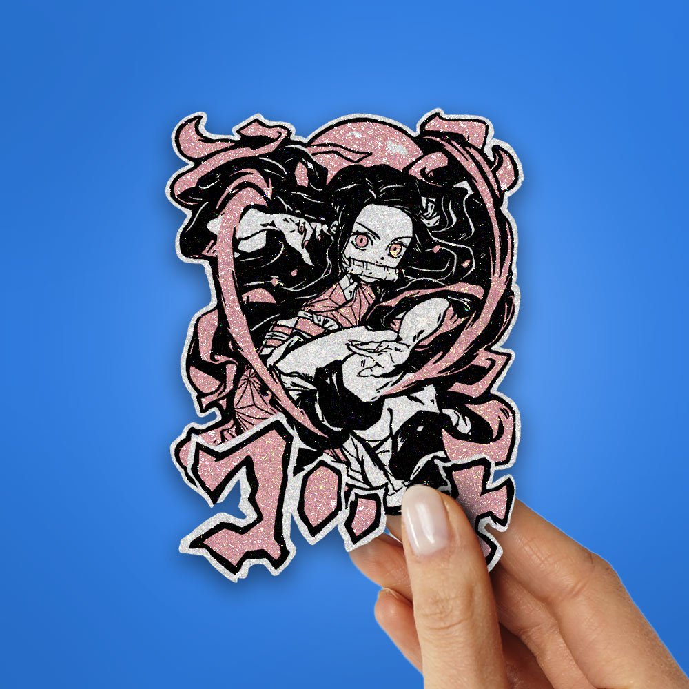 Nazuko Sticker Decal Buy Nezuko kamado Glitter Sticker Online | Premium Waterproof Vinyl ...
