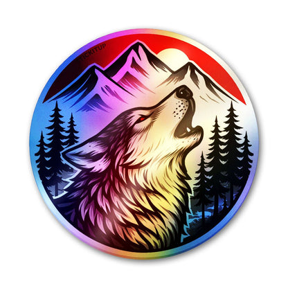 Night Wolf Holographic Stickers - Holographic stickers | STICK IT UP
