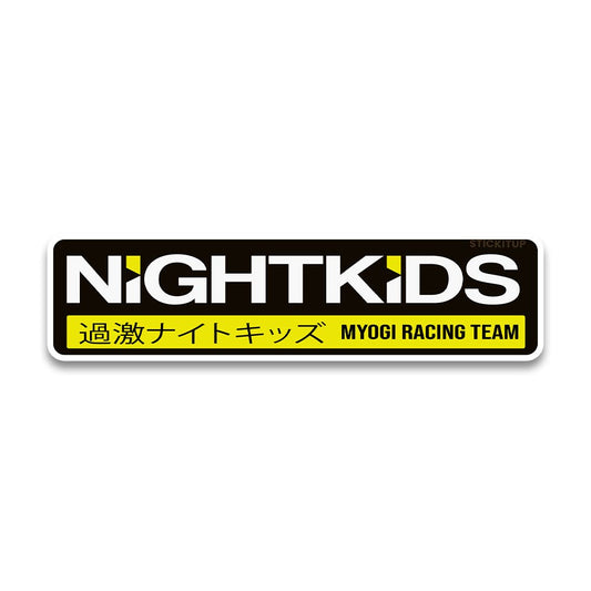 Nightkids Bumper Sticker waterproof vinyl decal for laptop, bike, car & bottle