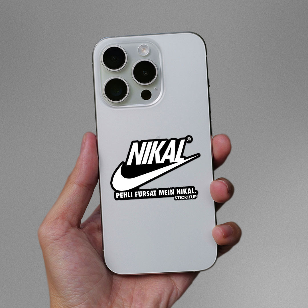NIKAL Sticker waterproof vinyl decal for laptop, bike, car & bottle