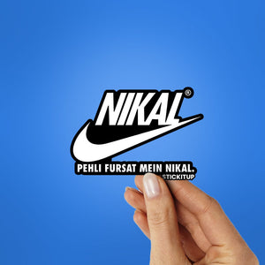 NIKAL Sticker waterproof vinyl decal for laptop, bike, car & bottle