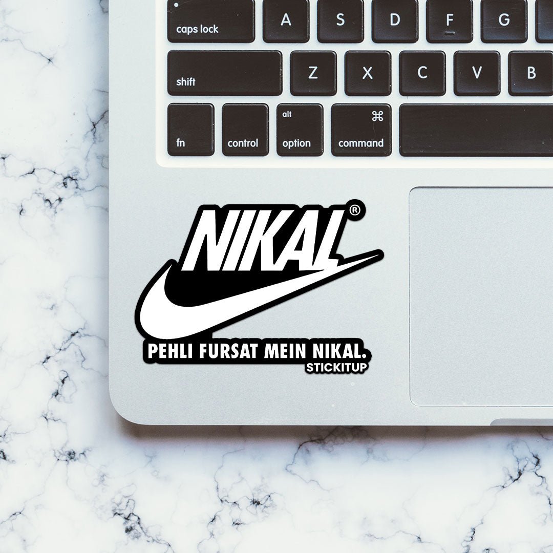 NIKAL Sticker waterproof vinyl decal for laptop, bike, car & bottle