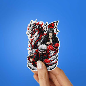 Ninja Duo Red Dragon Glitter Sticker - Glitter Stickers | STICK IT UP