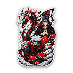 Ninja Duo Red Dragon Glitter Sticker - Glitter Stickers | STICK IT UP