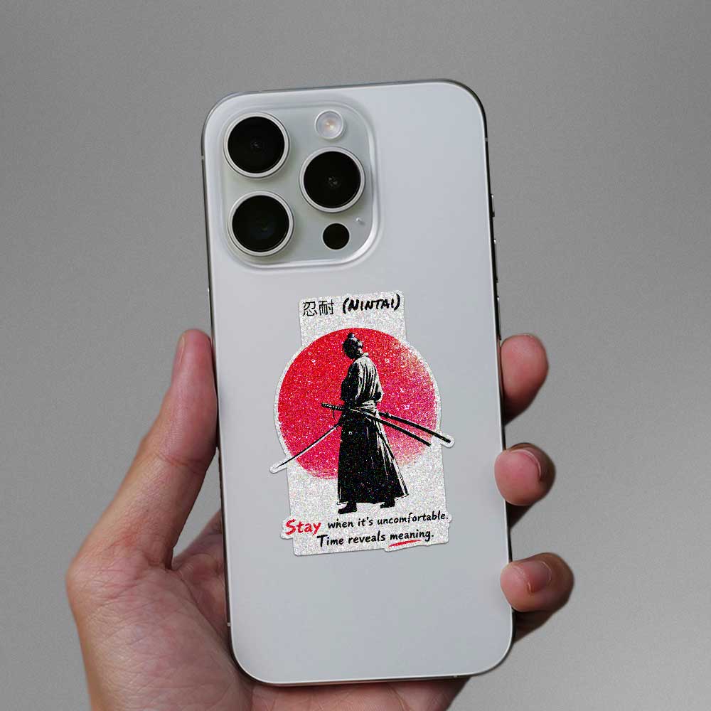 Nintai Patience Samurai Glitter Sticker - Glitter Stickers | STICK IT UP