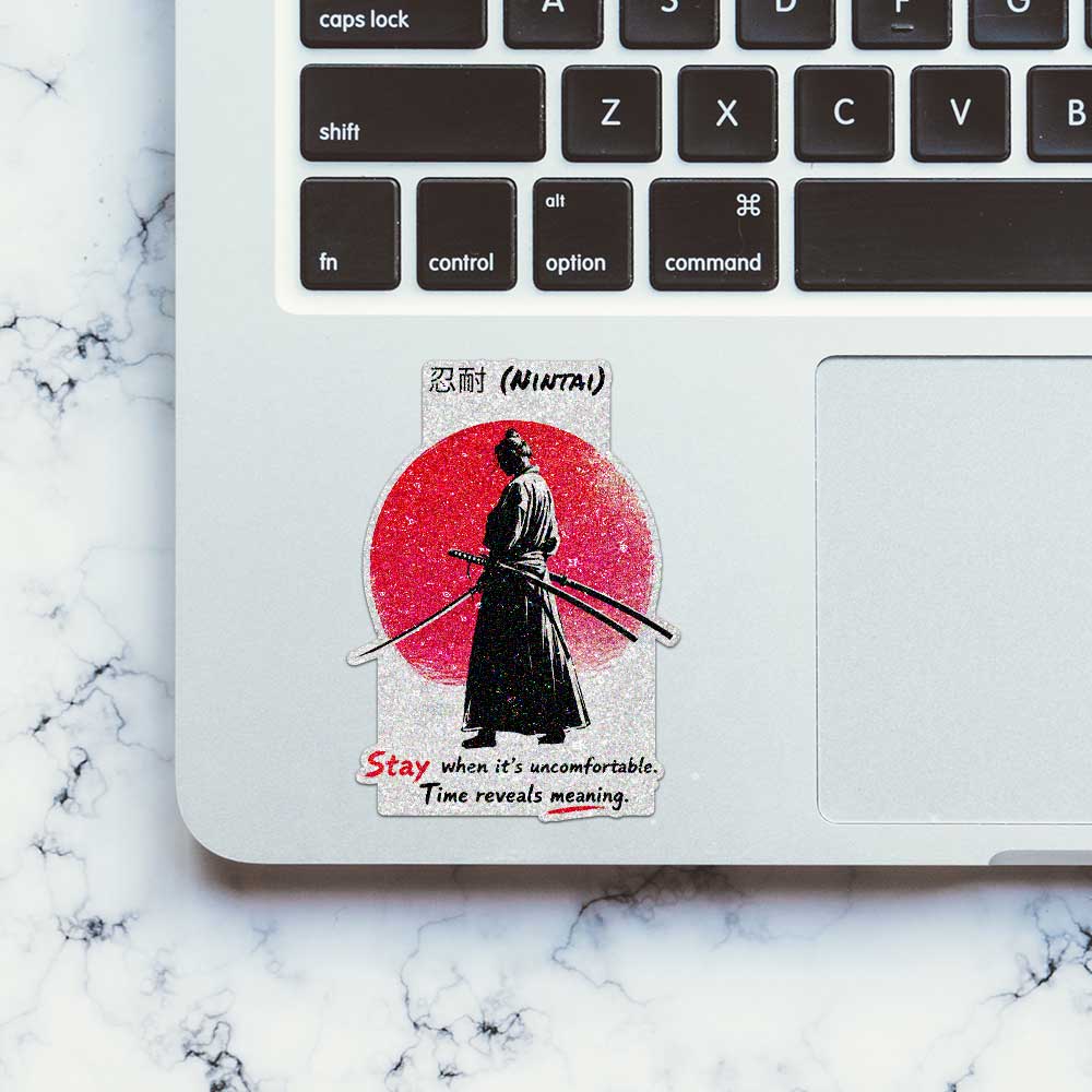 Nintai Patience Samurai Glitter Sticker - Glitter Stickers | STICK IT UP