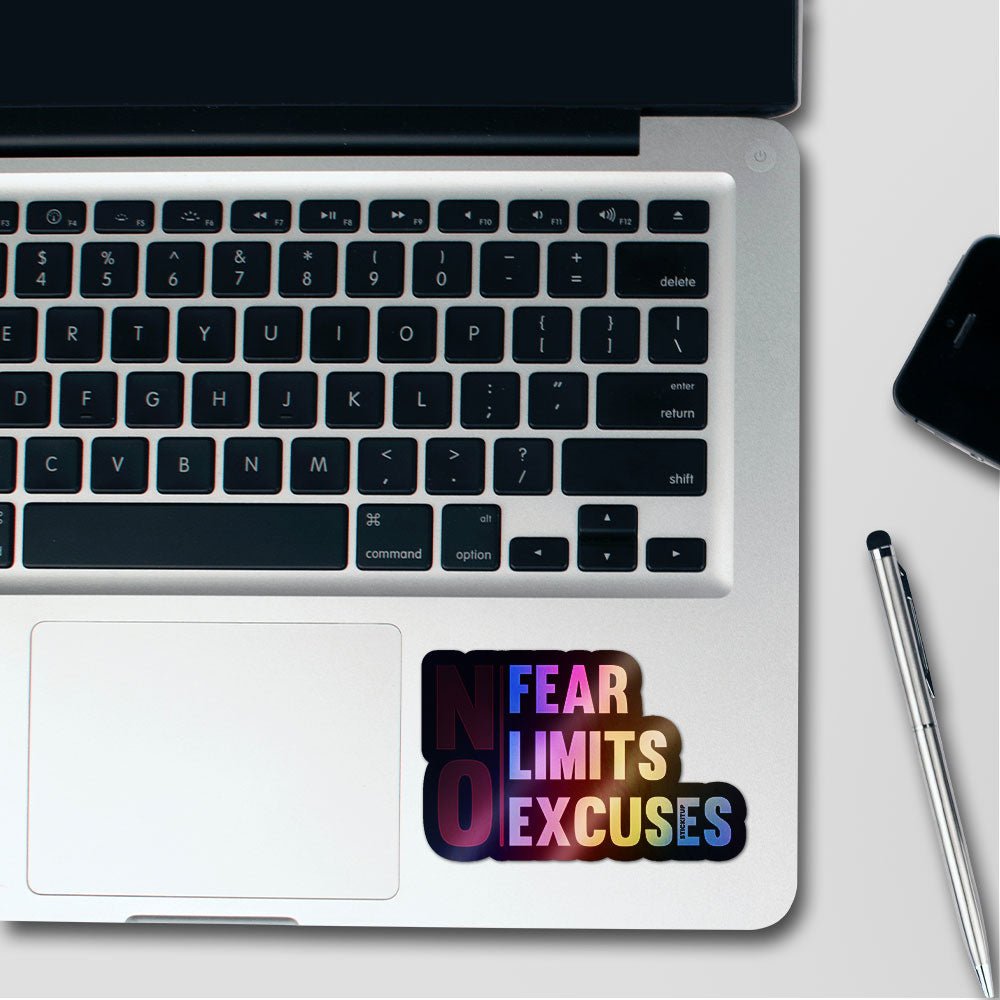 No Fear Sticker Holographic Stickers waterproof vinyl decal for laptop, bike, car & bottle