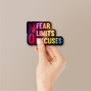 No Fear Sticker Holographic Stickers waterproof vinyl decal for laptop, bike, car & bottle