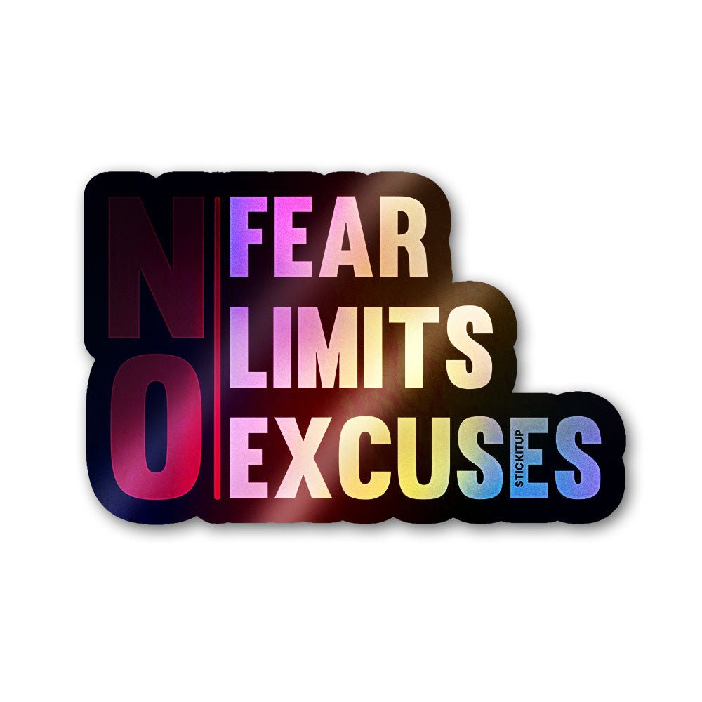 No Fear Sticker Holographic Stickers waterproof vinyl decal for laptop, bike, car & bottle
