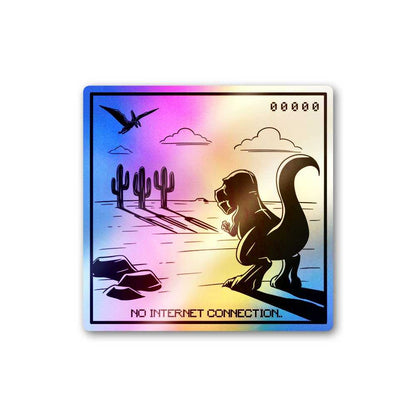 No Internet Connection Holographic Sticker waterproof vinyl decal for laptop, bike, car & bottle
