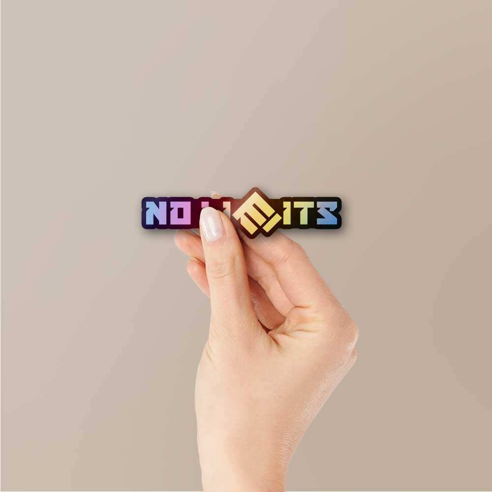 No Limits Holographic Sticker waterproof vinyl decal for laptop, bike, car & bottle