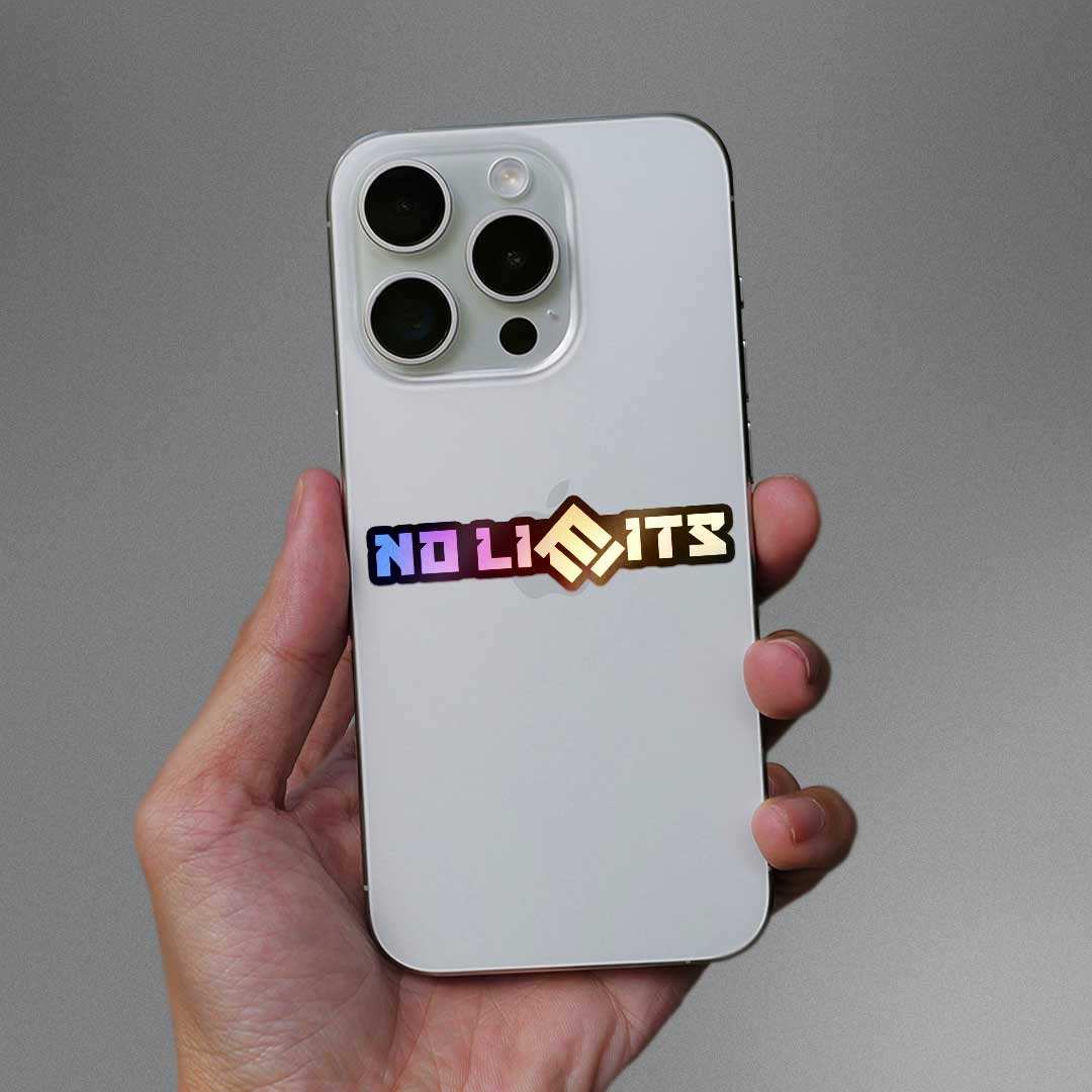 No Limits Holographic Sticker waterproof vinyl decal for laptop, bike, car & bottle