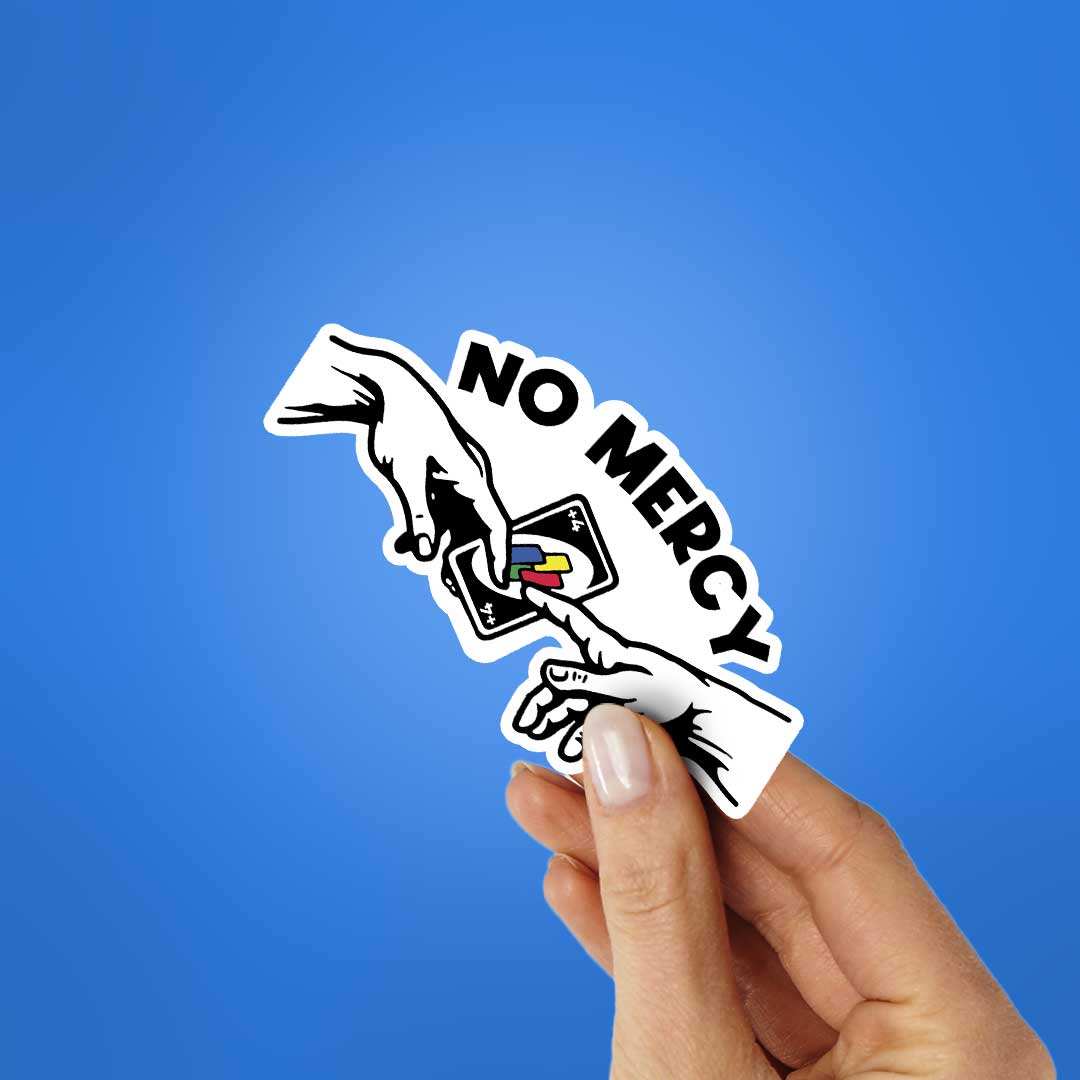 No Mercy Sticker waterproof vinyl decal for laptop, bike, car & bottle