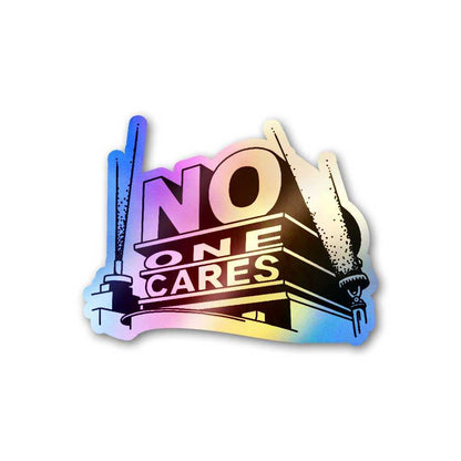 No One Cares Holographic Sticker waterproof vinyl decal for laptop, bike, car & bottle