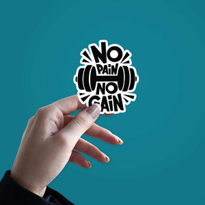 No Pain No Gain Sticker waterproof vinyl decal for laptop, bike, car & bottle