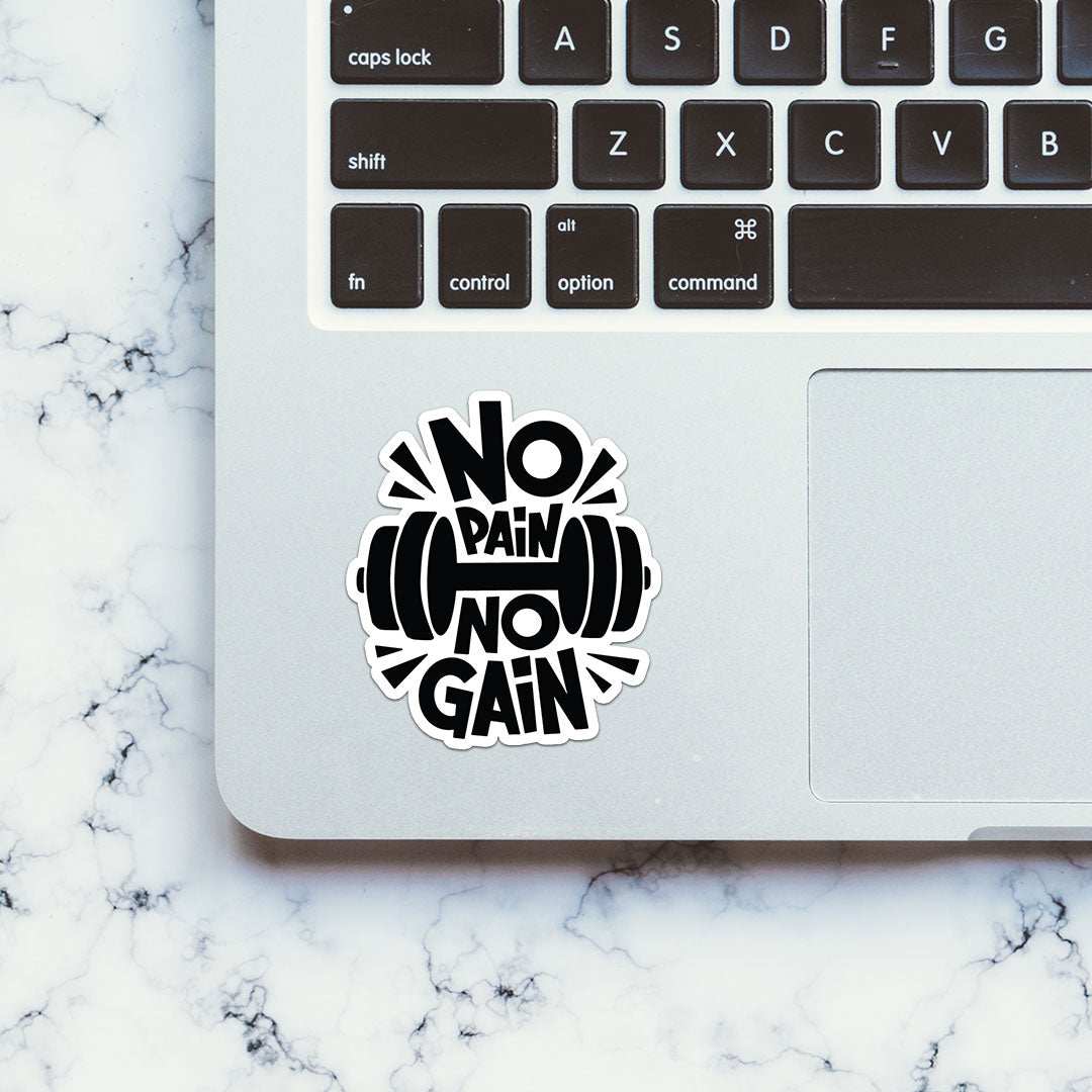 No Pain No Gain Sticker waterproof vinyl decal for laptop, bike, car & bottle