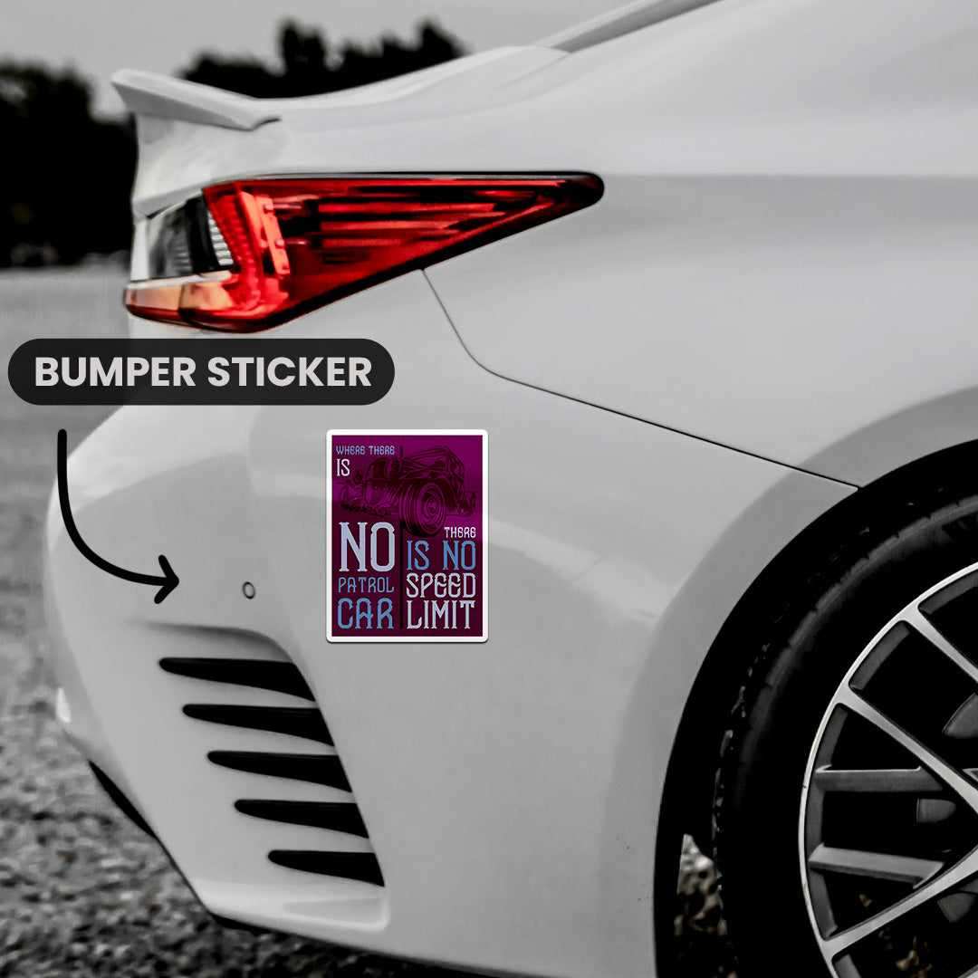 No Speed Limit Bumper Sticker waterproof vinyl decal for laptop, bike, car & bottle