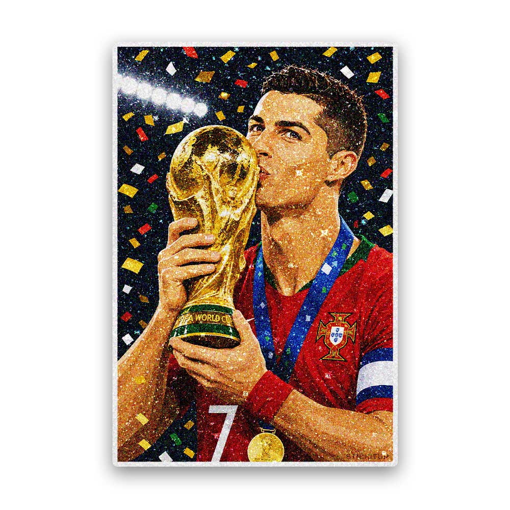 No.7 Trophy Kiss Glitter Sticker - Glitter Stickers | STICK IT UP