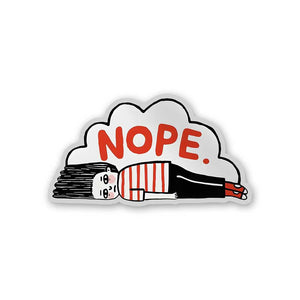 Nope Sticker waterproof vinyl decal for laptop, bike, car & bottle
