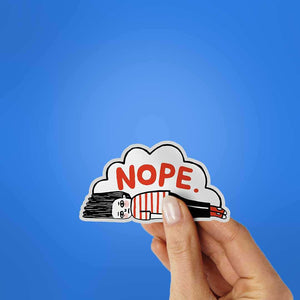 Nope Sticker waterproof vinyl decal for laptop, bike, car & bottle