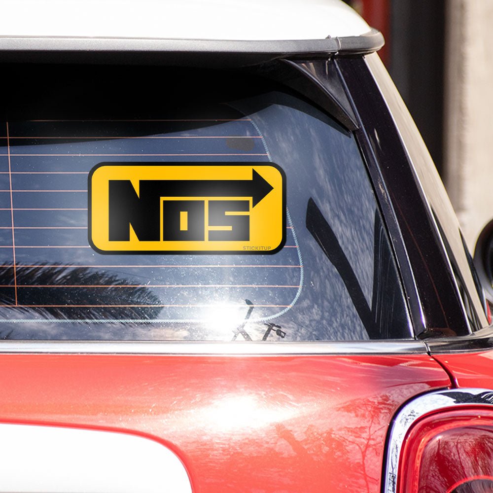 NOS Bumper Sticker waterproof vinyl decal for laptop, bike, car & bottle