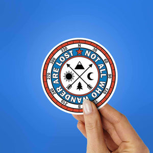 Not All Who Wander Are Lost Sticker waterproof vinyl decal for laptop, bike, car & bottle