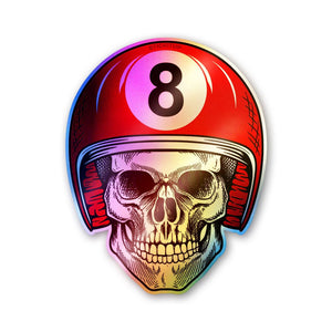 Number8 Skull Helmet Holographic Stickers - Holographic stickers | STICK IT UP