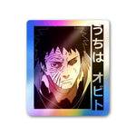 Obito Uchiha Holographic Sticker waterproof vinyl decal for laptop, bike, car & bottle