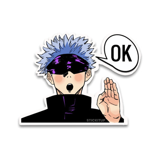 ok Bumper Sticker waterproof vinyl decal for laptop, bike, car & bottle