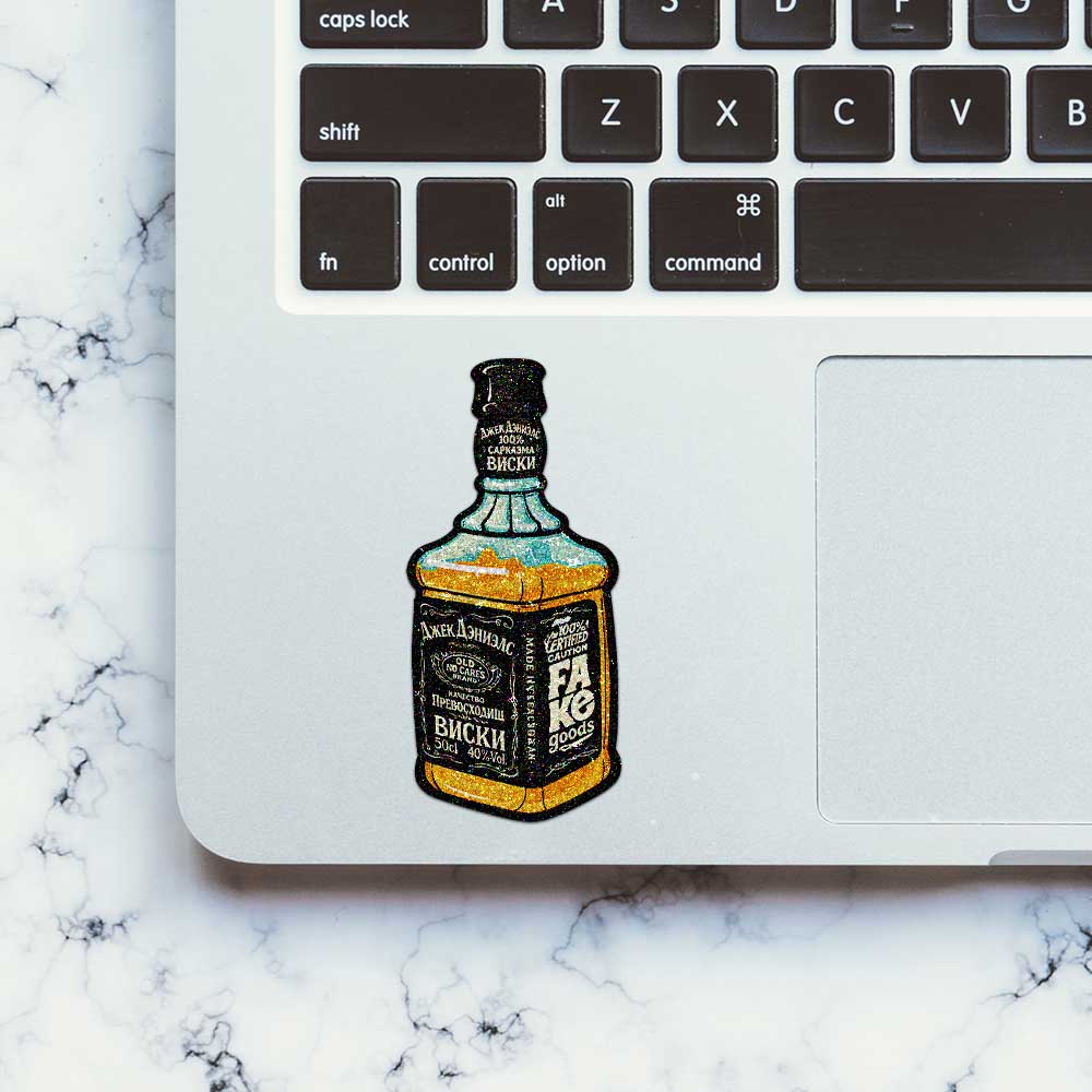Old Whiskey Label Glitter Sticker - Glitter Stickers | STICK IT UP