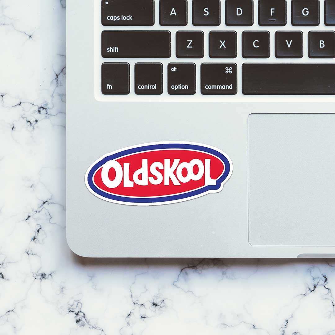Oldskool Sticker waterproof vinyl decal for laptop, bike, car & bottle