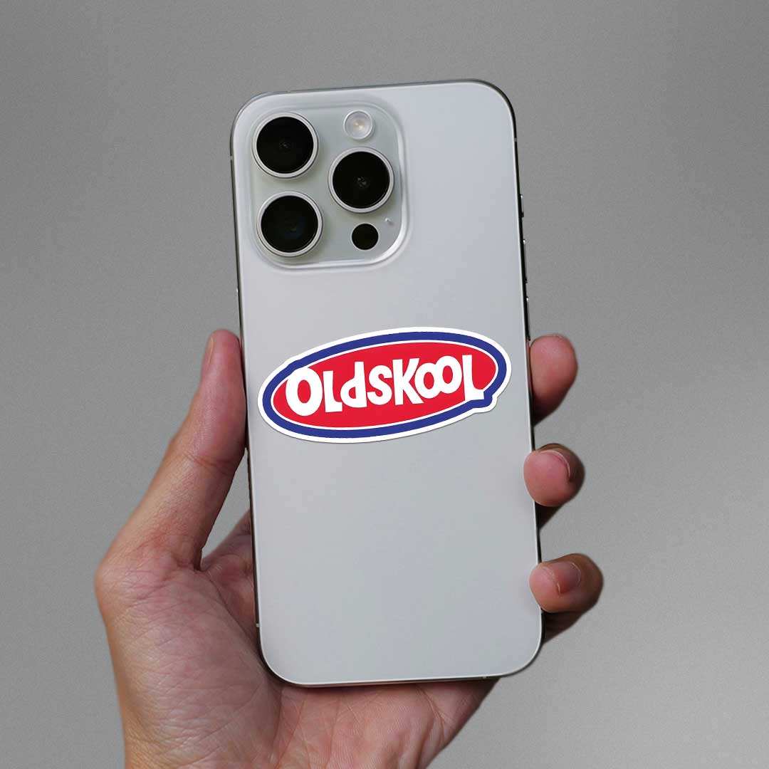 Oldskool Sticker waterproof vinyl decal for laptop, bike, car & bottle