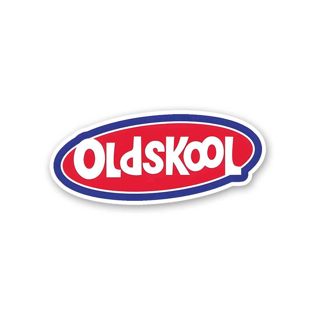 Oldskool Sticker waterproof vinyl decal for laptop, bike, car & bottle