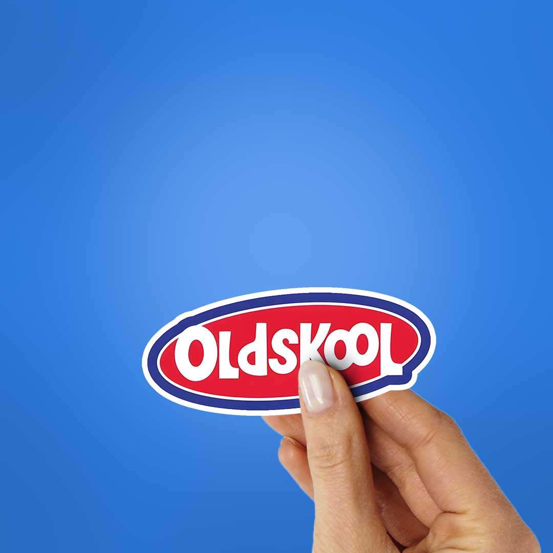 Oldskool Sticker waterproof vinyl decal for laptop, bike, car & bottle