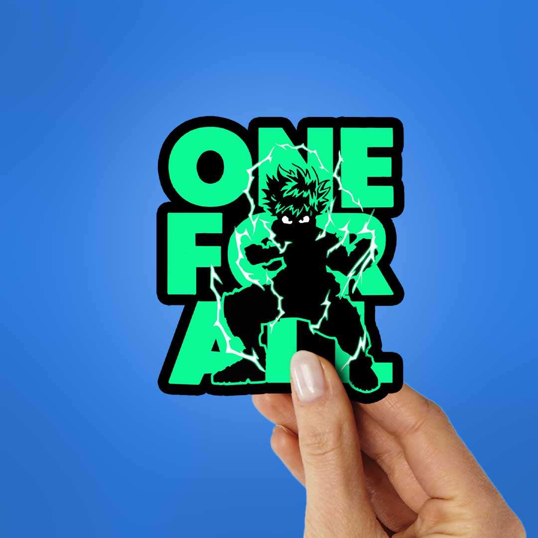 One For All Izuku Sticker waterproof vinyl decal for laptop, bike, car & bottle