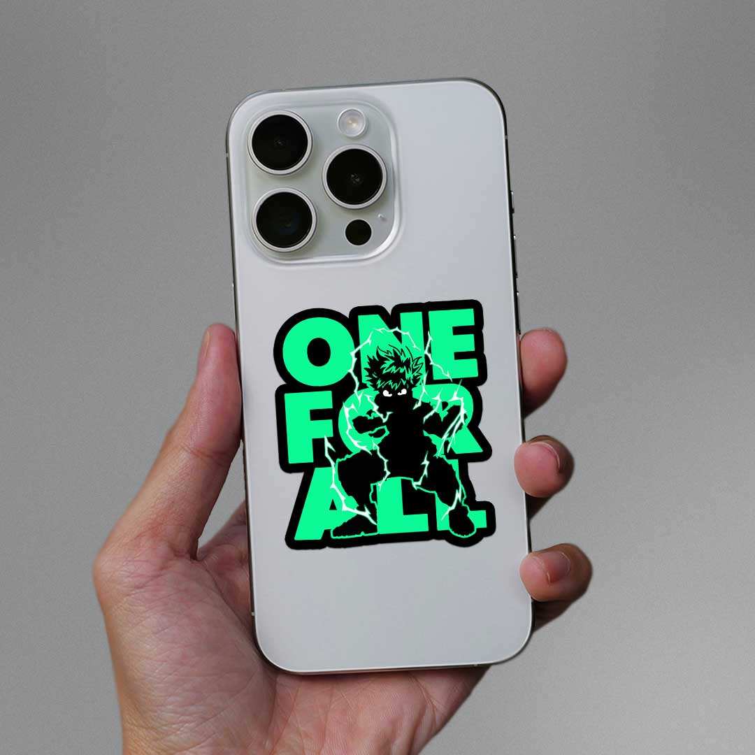 One For All Izuku Sticker waterproof vinyl decal for laptop, bike, car & bottle