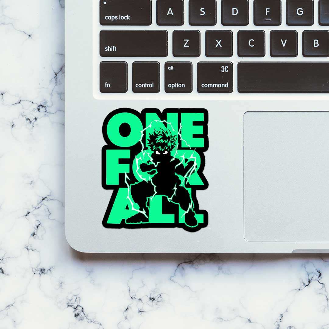 One For All Izuku Sticker waterproof vinyl decal for laptop, bike, car & bottle