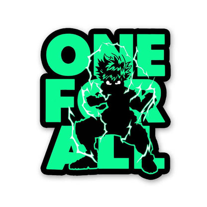 One For All Izuku Sticker waterproof vinyl decal for laptop, bike, car & bottle